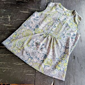 J. Crew Sleeveless Bohemian Floral Top Size 4 Fairycore Preppy Coastal Chic